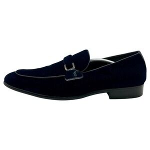 Saks Fifth Ave BUDAPEST Velvet Loafers Mens Size 12M Purple Blue Slip On Shoes